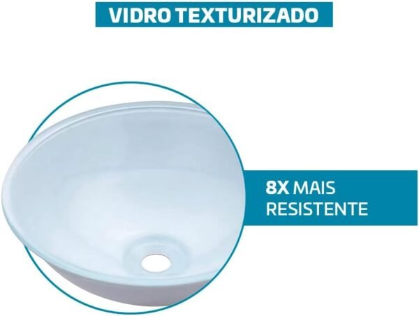 Cuba Pia De Apoio Vidro Redonda 29cm Para Banheiro Lavabo Cristal Beltempo (Preta) - Imagem 40