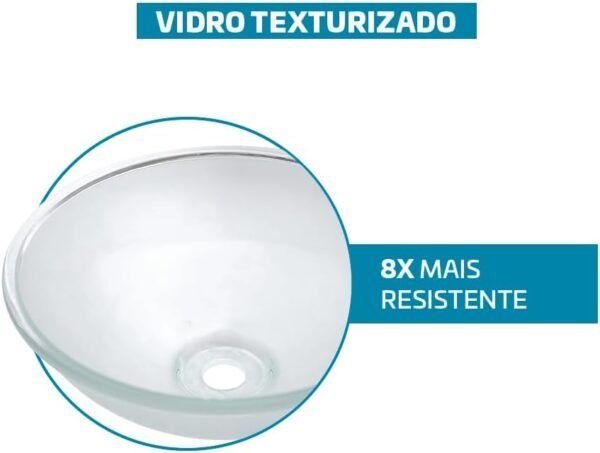 Cuba Pia De Apoio Vidro Redonda 29cm Para Banheiro Lavabo Cristal Beltempo (Preta) - Imagem 22