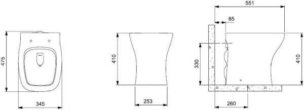 Celite, Kit de bacia convencional rimless com assento PP softclose e itens de instalação Vip, branco - Imagem 2