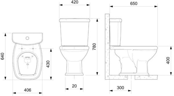 Kit Vaso Sanitário com Caixa Acoplada e Assento Soft Close Fit Plus Celite, Cor: Preto - Imagem 3