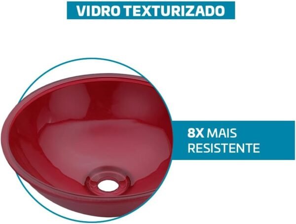 Cuba Pia De Apoio Vidro Redonda 29cm Para Banheiro Lavabo Cristal Beltempo (Preta) - Imagem 4