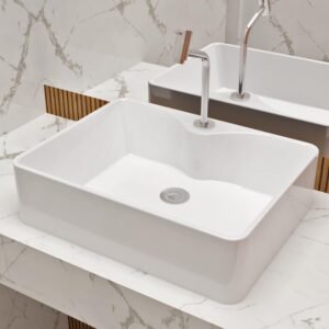 Cuba Para Banheiro Apoio Lavabo Pia Retangular 47x36cm Diamante Beltempo