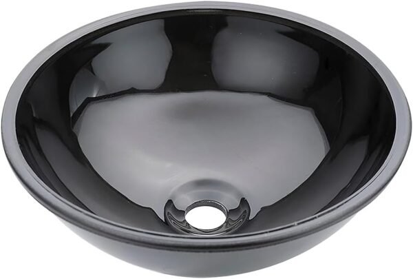 Cuba Pia De Apoio Vidro Redonda 29cm Para Banheiro Lavabo Cristal Beltempo (Preta) - Imagem 35