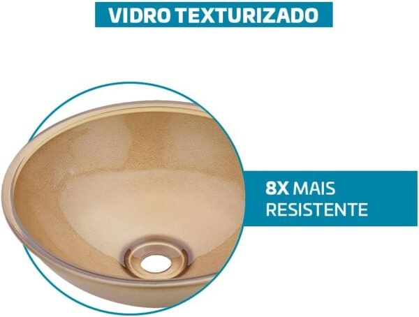Cuba Pia De Apoio Vidro Redonda 29cm Para Banheiro Lavabo Cristal Beltempo (Preta) - Imagem 13