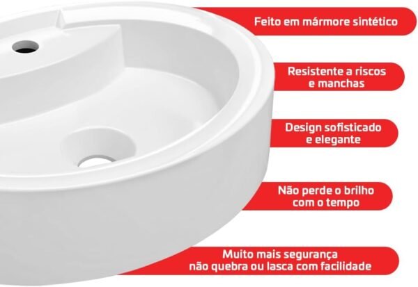 Cuba De Banheiro Pia Oval De Apoio 44x34cm Jade Beltempo - Imagem 4