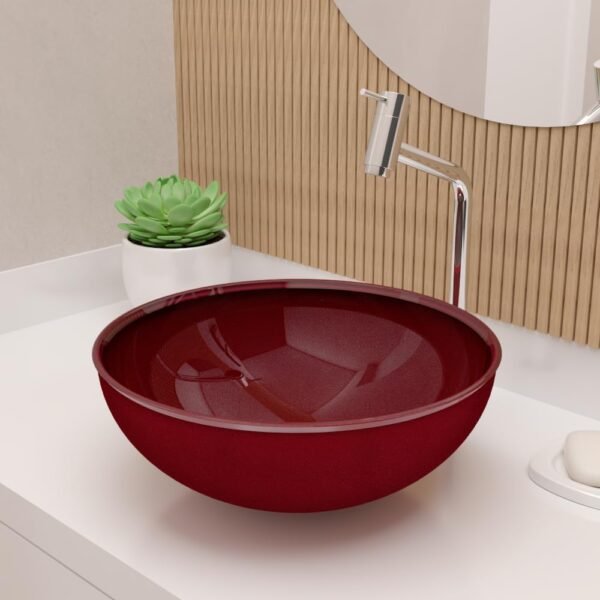 Cuba Pia De Apoio Vidro Redonda 29cm Para Banheiro Lavabo Cristal Beltempo (Preta) - Imagem 5