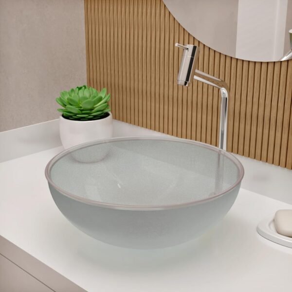 Cuba Pia De Apoio Vidro Redonda 29cm Para Banheiro Lavabo Cristal Beltempo (Preta) - Imagem 23