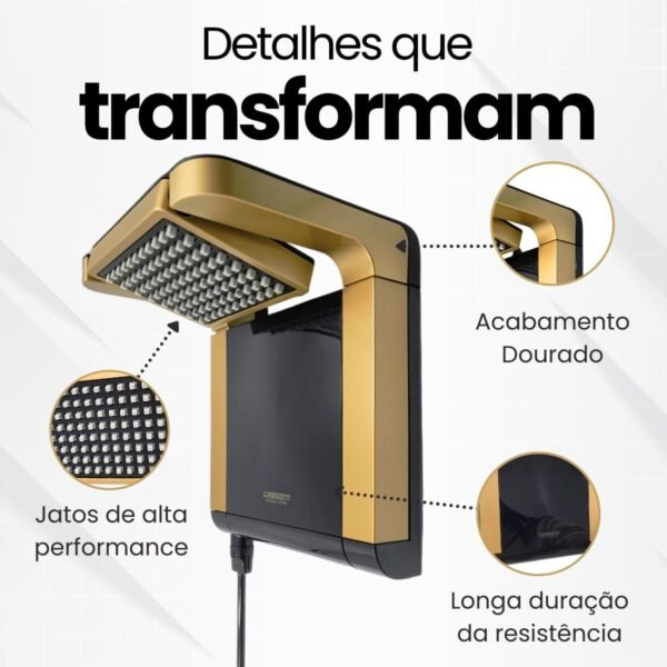 Chuveiro Elétrico 220v Acqua Duo Ultra Ducha 7800w Rose Gold Crie e Construa - Imagem 3