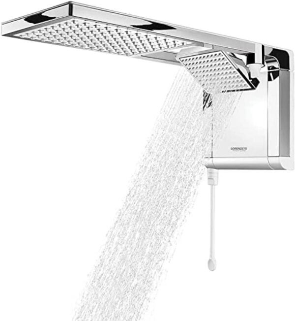 Ducha Acqua Duo Ultra Branco e Cromado 6800W com Haste para Controle da Temperatura com Comando Eletrônico e Jato Direcionável - Lorenzetti - Imagem 2