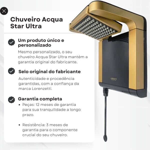 Chuveiro Elétrico 220v Acqua Duo Ultra Ducha 7800w Rose Gold Crie e Construa - Imagem 4