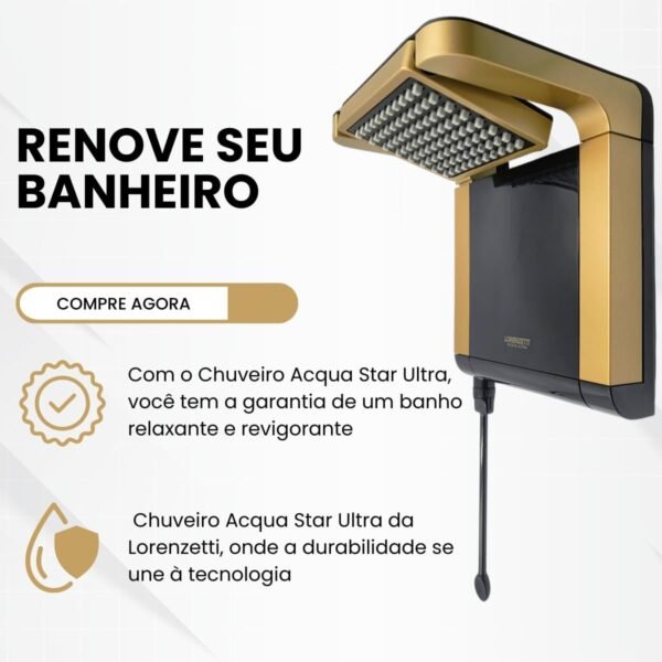 Chuveiro Elétrico 220v Acqua Duo Ultra Ducha 7800w Rose Gold Crie e Construa - Imagem 2