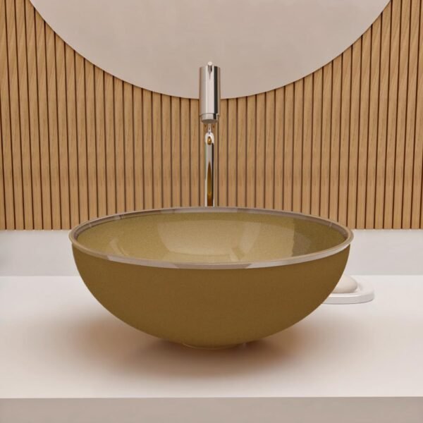 Cuba Pia De Apoio Vidro Redonda 29cm Para Banheiro Lavabo Cristal Beltempo (Preta) - Imagem 15