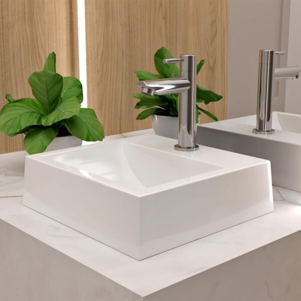 Cuba Pia de Apoio Quadrada 32x30 Branca Banheiro Lavabo Beltempo BT-2002 - Imagem 8