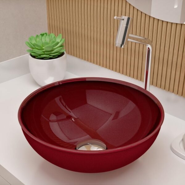 Cuba Pia De Apoio Vidro Redonda 29cm Para Banheiro Lavabo Cristal Beltempo (Preta)