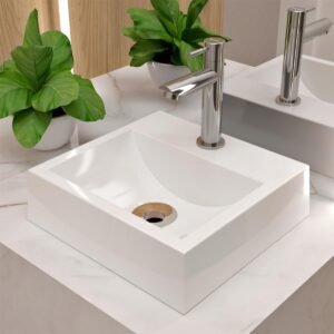 Cuba Pia de Apoio Quadrada 32x30 Branca Banheiro Lavabo Beltempo BT-2002