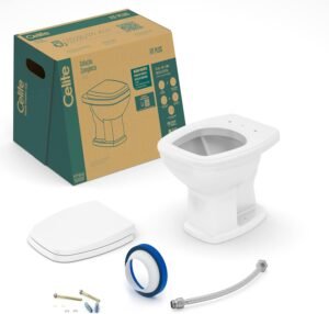 Kit Bacia Convencional, Assento Polipropileno Soft Close e Complementos de Instalação Fit Plus